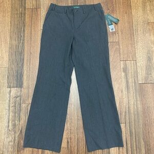 NWT Ralph Lauren • Wool Sanderson Wide Leg Trouser Pants in Charcoal Grey 10